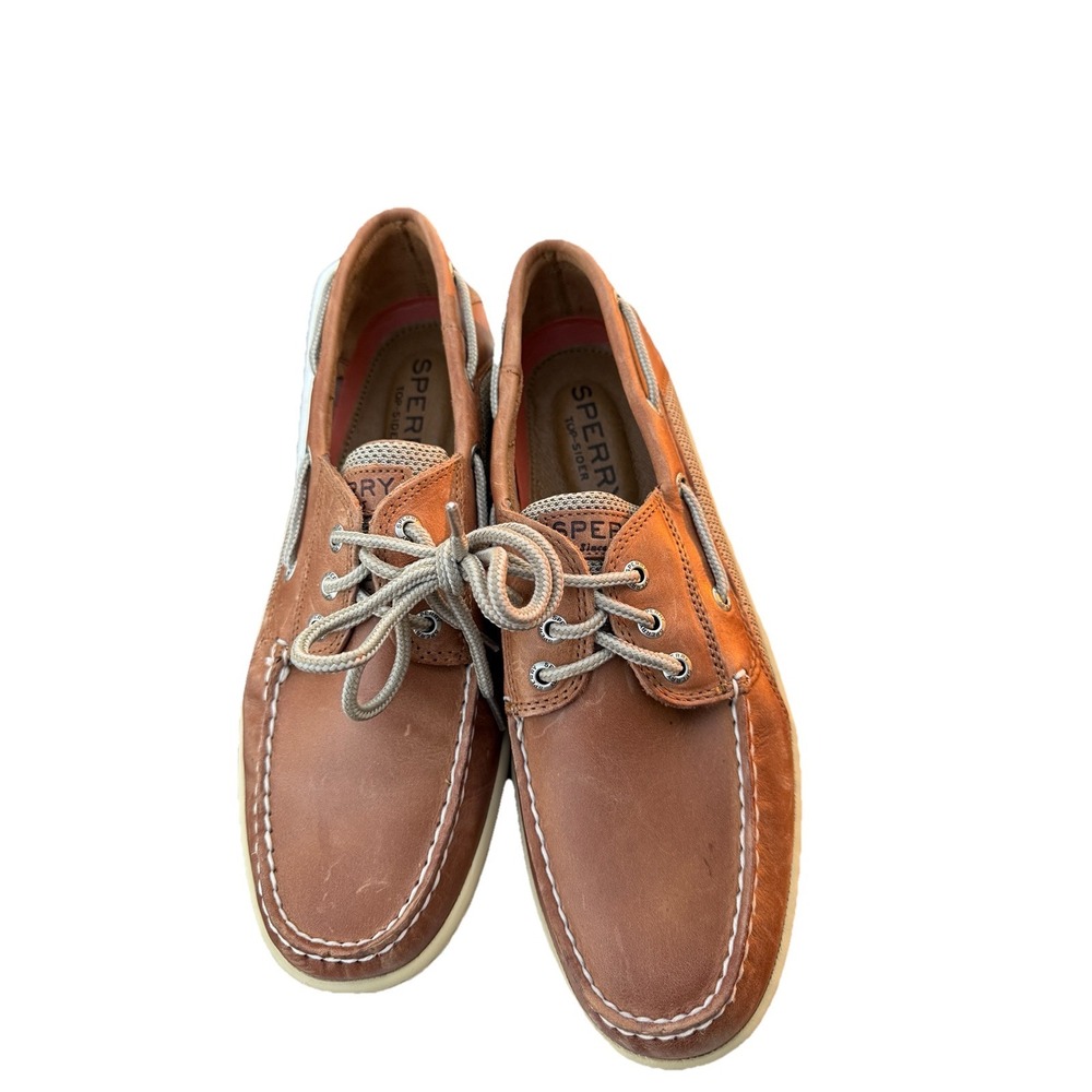 Mens Sperry Top Sider Loafer Boat Shoes Sz 10 Tan Leather